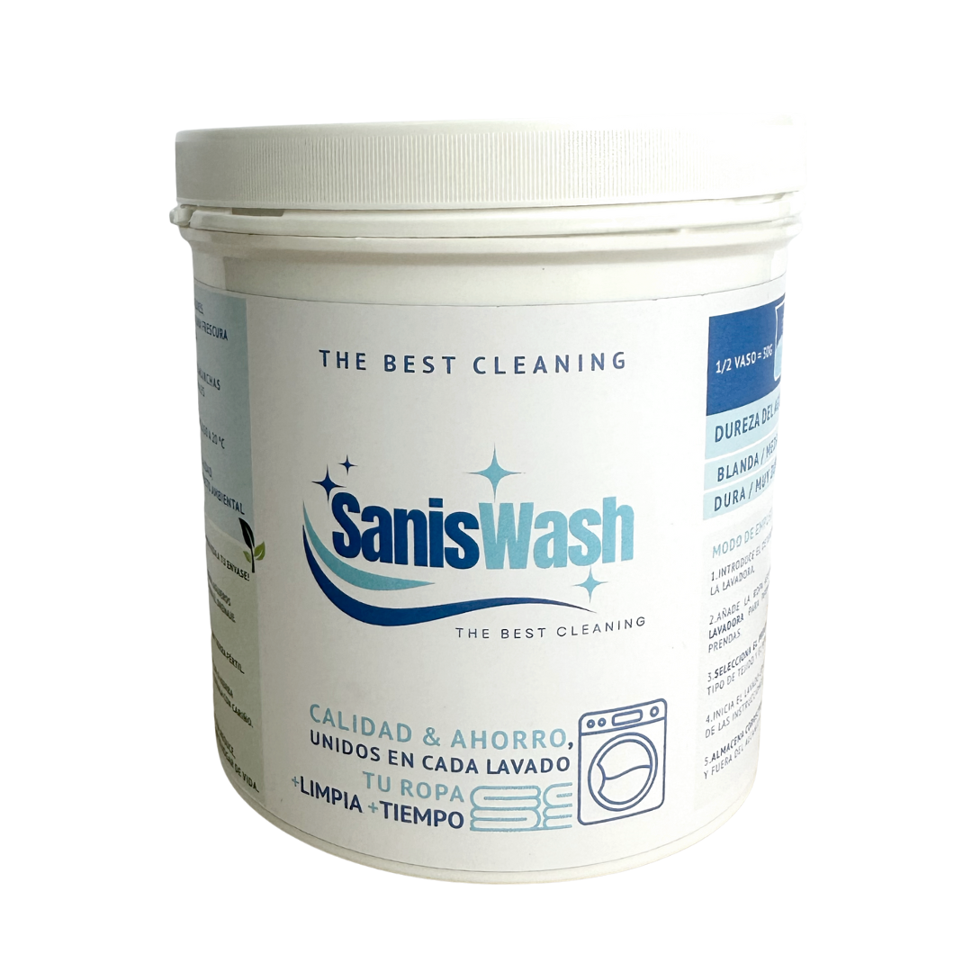 SanisWash – Detergente En Polvo Para Una Limpieza Impecable – 1 kg / 35 Lavados - Imagen 4